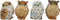 Ebros Peeking Colorful Nocturnal Fat Owls Miniature Figurine Set of 4 Whimsical