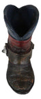 Rustic Western Cowboy Faux Leather Texas State Flag Boot With Spur Pen Holder