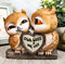 Ebros Valentines Kissing Love Owl Couple Decor Statue 2 Owls W/ Heart Sign