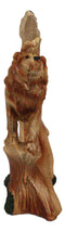 Safari Apex Predator Big Cat Lion King Faux Wood Cutout Carving Resin Figurine