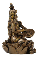 Ebros Vastu Hindu Goddess Saraswati Seated On Lotus Playing Veena Guitar Statue