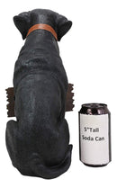 Ebros Labrador Retriever Statue 13.25" H Dog with Jingle Collar & Greeting Sign