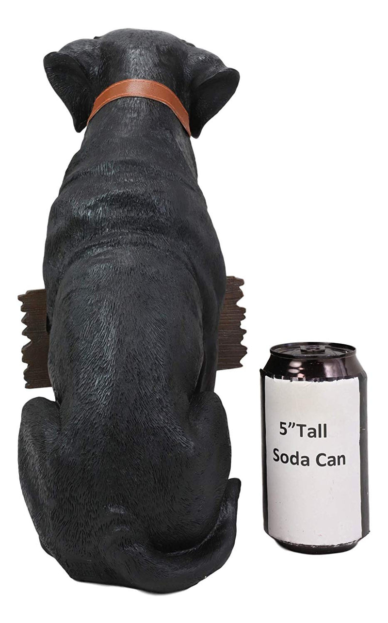 Ebros Labrador Retriever Statue 13.25" H Dog with Jingle Collar & Greeting Sign