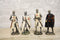 Set of 4 Medieval Templar Crusader Knights With Tunic Sword Axe Shield Figurines