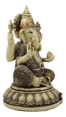 Ebros 9.5" Tall Hindu Supreme God Ganesha Meditating On Lotus Throne Statue