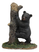 Ebros 5.5" Tall Realistic Black Bear Climbing Tree Trunk Statue Rustic Wildlife Forest Western Cabin Decor Bears Figurine - Ebros Gift