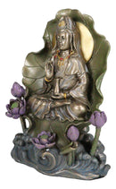 Bodhisattva Buddha Kuan Yin Seated on Lotus In Meditation Sculpture Statue