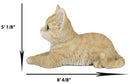 Resting Feline Orange Tabby Cat Kitten Figurine With Realistic Glass Eyes Decor