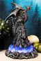 Ebros 10"H Volcano Blue Magma Dragon On Rock Tower Figurine with LED Night Light - Ebros Gift