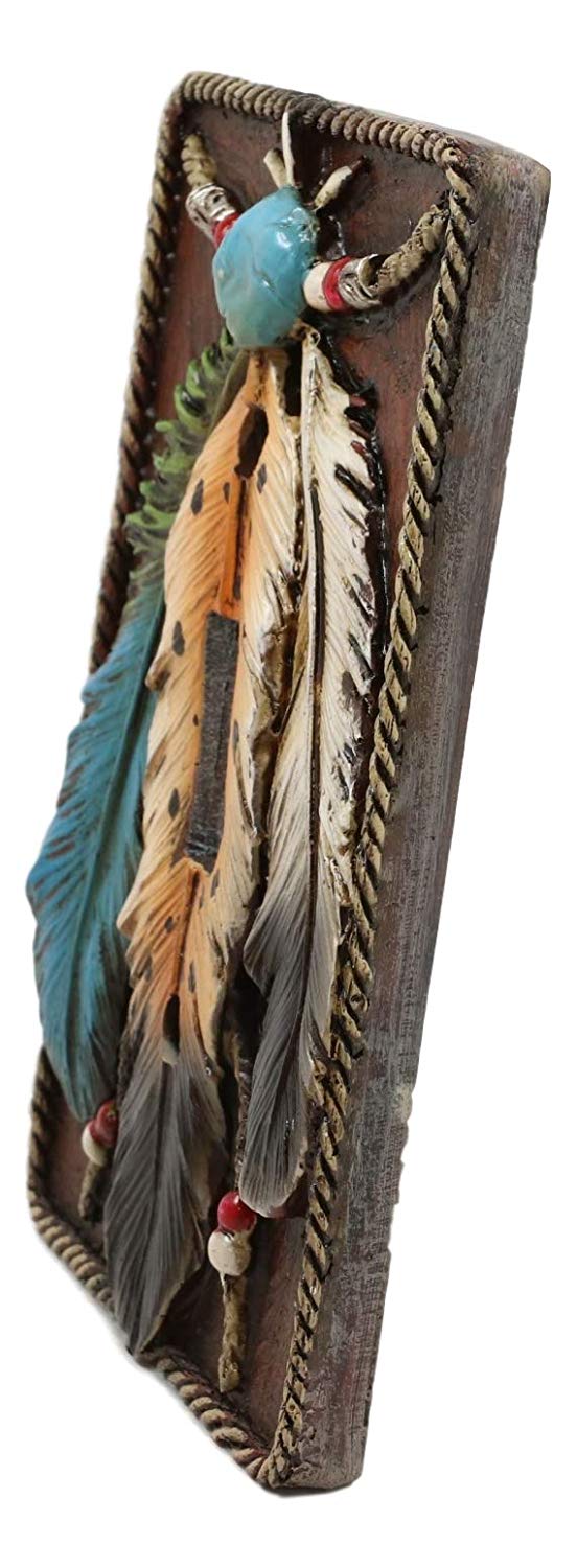 Ebros Southwestern Tribal 3 Feathers (Single Toggle Switch Cover Set of 2)