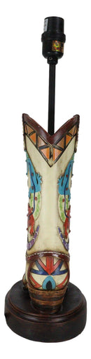 Southwestern Boho Chic Indian Two Gecko Lizards Cowboy Cowgirl Boots Table Lamp