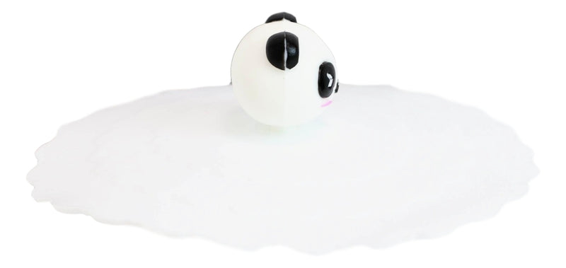 Pack Of 4 White Panda Reusable Silicone Coffee Tea Cup Lids Covers Air Tight