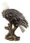 Realistic American Pride Patriotic Bald Eagle Perching On Wood Stock Statue 17"H