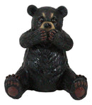 Set of 3 Wise See Hear Speak No Evil Black Bears Rustic Figurine Bear Animal