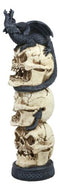 Ebros Stacked Skulls With Bellowing Totem Dragon Backflow Incense Burner Statue