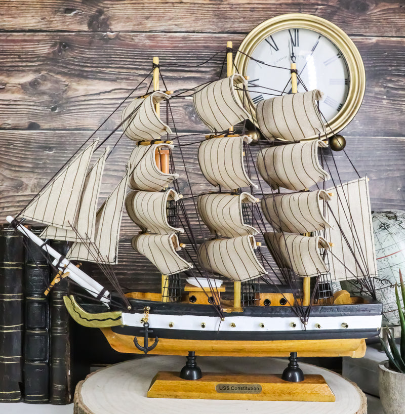 12"H Handicraft Wood Old Ironsides USS Constitution Frigate Ship Model Display
