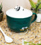 Happy Hour Sleeping Panda Bear Green Ceramic Coffee Mug With Spoon And Lid Set