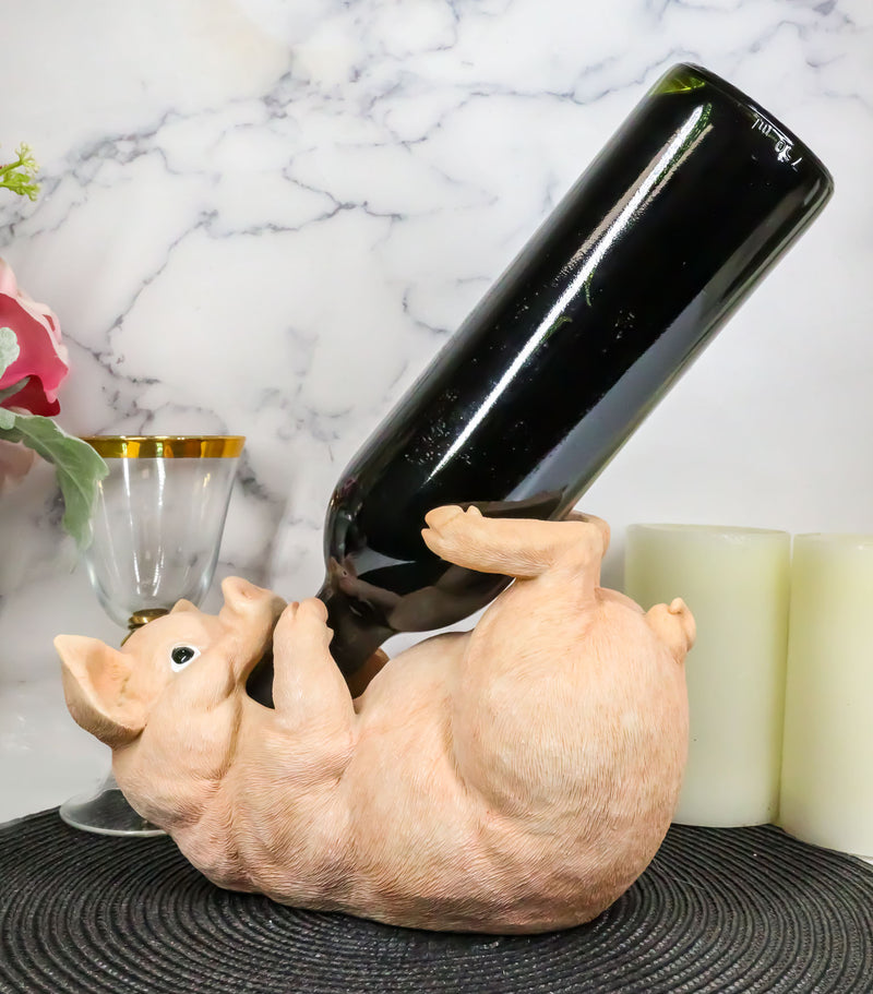 Babe Farm Pink Pig Wine Holder Decor Statue Whimsical Practical Pig Wine Caddy