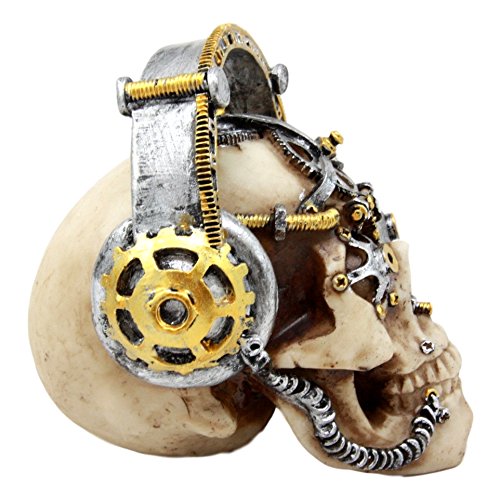 Ebros Steampunk Cyborg R&B Funk Music Fanatic with Headphone 5.75"L Figurine