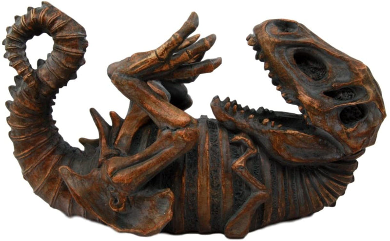 Ebros Dinosaur T-Rex Skeleton Rusted Fossil 11.5" Long Wine Bottle Holder Caddy