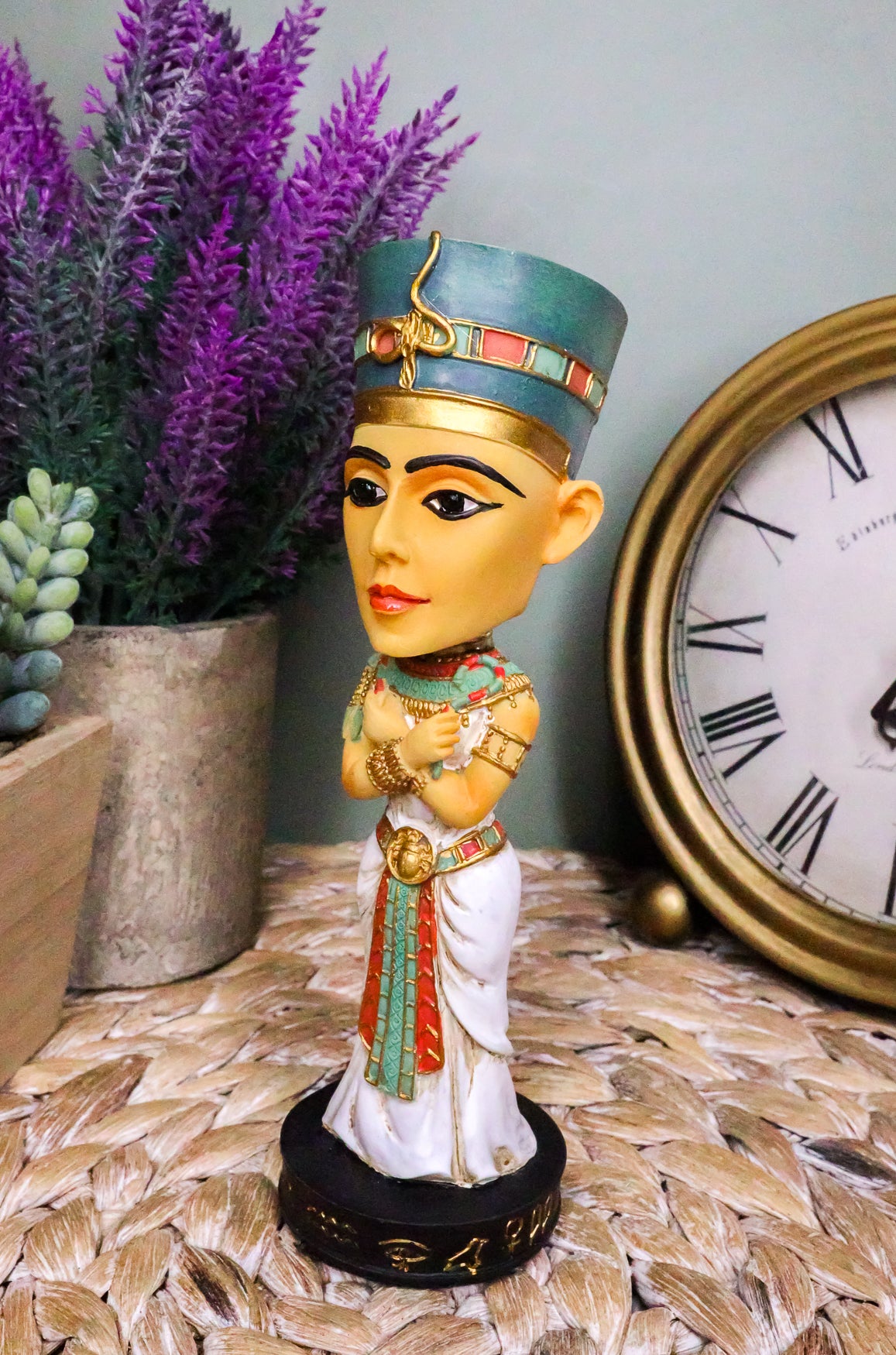 Egyptian Dynasty Queen Nefertiti Neferneferuaten Bobblehead Figurine Egypt Toy - Ebros Gift