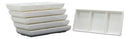 White Jade Melamine Condiments Soy Sauce 3 Partitions Dipping Bowls Dishes Set 6