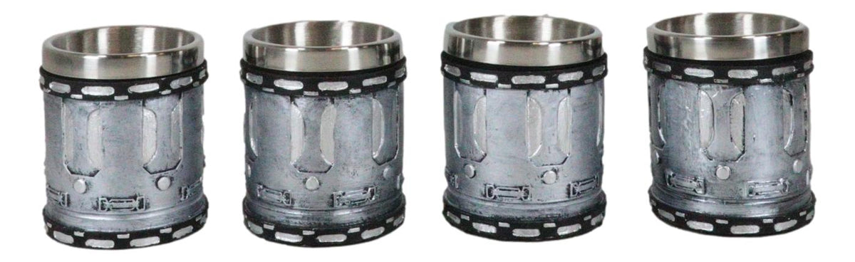 Ebros Western Novelty Revolver Pistol Gun Barrel Cylinder Shot Glass 2-Ounce Set of 4