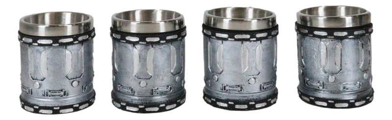 Ebros Western Novelty Revolver Pistol Gun Barrel Cylinder Shot Glass 2-Ounce Set of 4