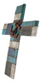 Ebros Nautical Coastal Marine Ship Anchor Faux Distressed Wood Blue Wall Cross Plaque