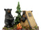 Happy Campers Rustic Black Bear And Cub Roasting Marshmallow By Bonfire Statue