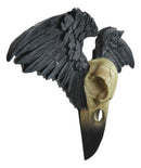 Ravenger Thanatos Raven Crow Skull With Black Angel Wings Wall Decor Plaque