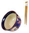Mandala Floral Blossoms Purple Ramen Noodles Soup Large 6"D Bowl W/ Chopsticks