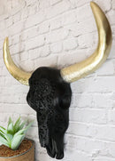 Black And Gold Tribal Floral Tattoo Tooled Filigree Bull Cow Skull Wall Decor