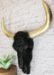 Black And Gold Tribal Floral Tattoo Tooled Filigree Bull Cow Skull Wall Decor