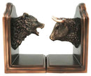 Wall Street Stock Market Bull VS Bear Bookends Bronze Electroplated Figurine