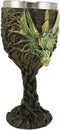 Ebros Dryad Greenman Earth Dragon 5oz Wine Goblet Chalice Cup Fantasy Decor