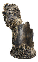 Ebros Large Native Pride American Bison Buffalo Bull Wine Bottle Holder Figurine