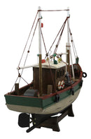 Ebros 18"L Wooden Handicraft Nautical Fishing Vessel Boat with Wood Base Figure - Ebros Gift
