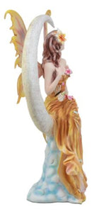 Nene Thomas Art Celestial Crescent Moon Earth Elemental Floral Fairy Statue 11"H