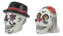 Bridal Wedding Couple Sugar Skulls Day Of The Dead Salt And Pepper Shakers Set