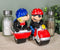 Patriotic Biker Couple Riding Motorcycle and Side Car Rig Salt Pepper Shakers