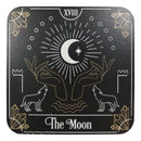 Wicca Tarot Card MDF Wood Coaster Set of 4 Tiles With Cork Backing And Holder
