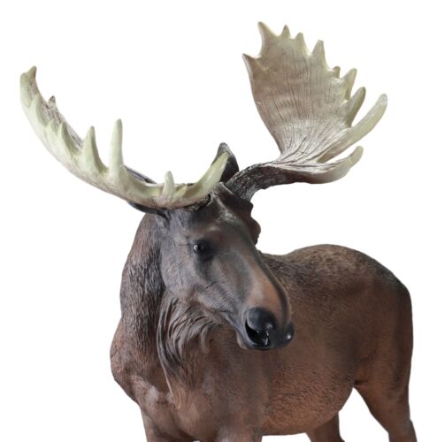 Ebros Realistic Large Bull Moose In The Forest Statue 19.5"L Wildlife Elk Deer Decor