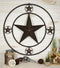 Oversized 24"D Vintage Rustic Western Lone Star Metal Circle Wall Decor Plaque