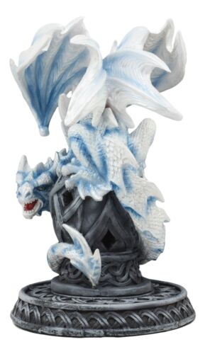 Ebros Celtic Tomb Guardian White Icycle Dragon Backflow Cone Incense Holder