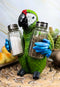 Ebros Tropical Rainforest Green Military Macaw Parrot Salt Pepper Shakers Holder