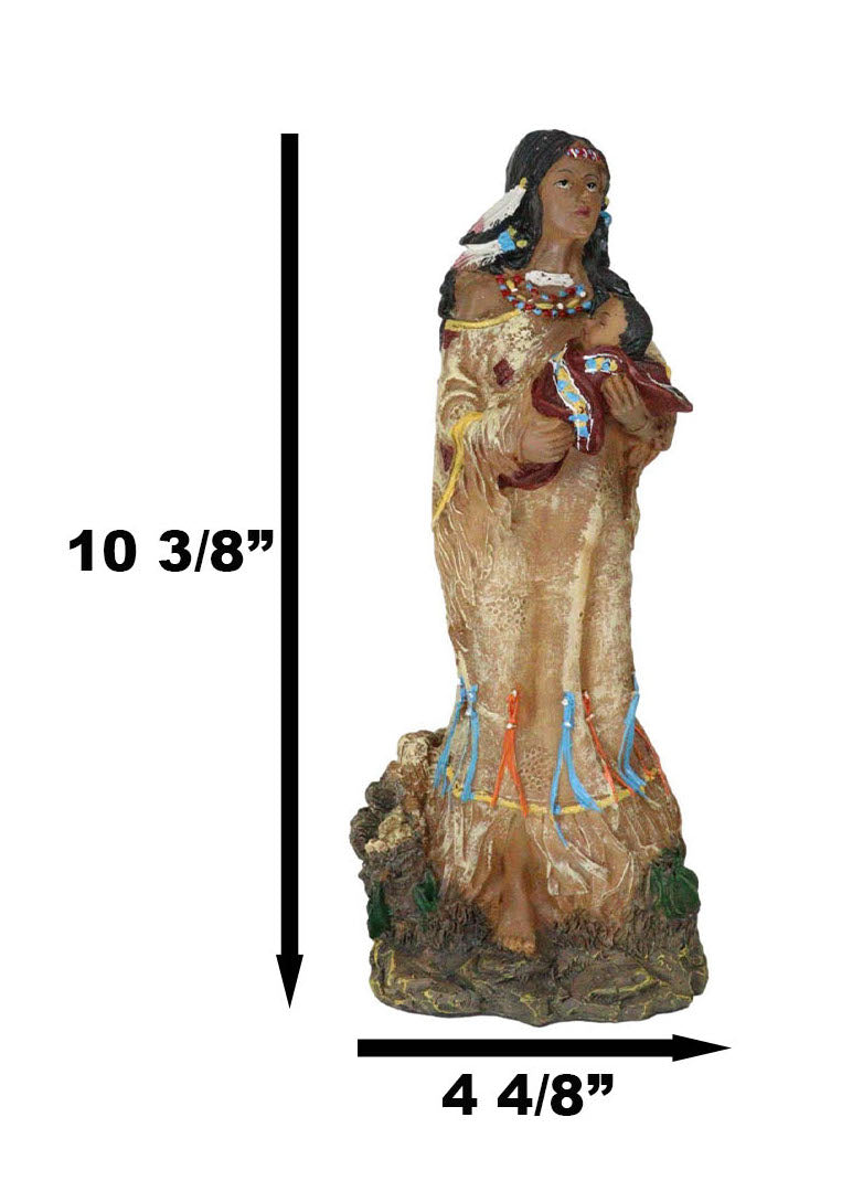 Native American Inca Indian Mother Cradling Baby Statue 10.5"Tall Pacha Mama