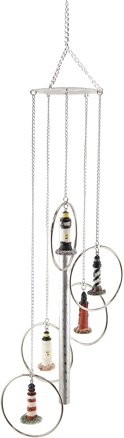 Five Ring World Famous Light Houses Decor Resonant Relaxing Wind Chime Patio