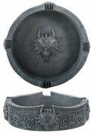 5.5 Inch Cold Cast Resin Black Dragon Ashtray with Intricate Etchings