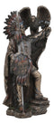 Ebros Native American Tribal Chief Warrior W/ Spear Shield & Eagle Statue 8.5" H